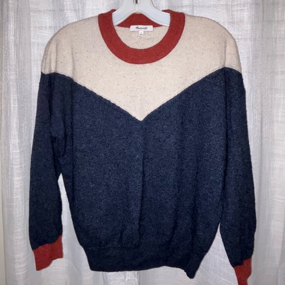 Madewell Yoke Colorblock Chevron Sweater - Picture 2 of 6